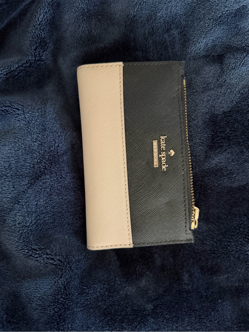 kate spade Black and Light Pink Colorblock Card Holder